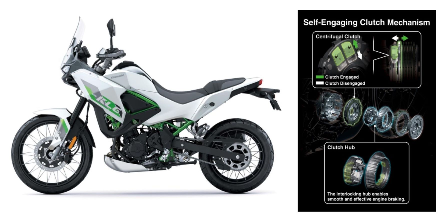 2027 Kawasaki KLE 500 SE Smartride adds a centrifugal clutch