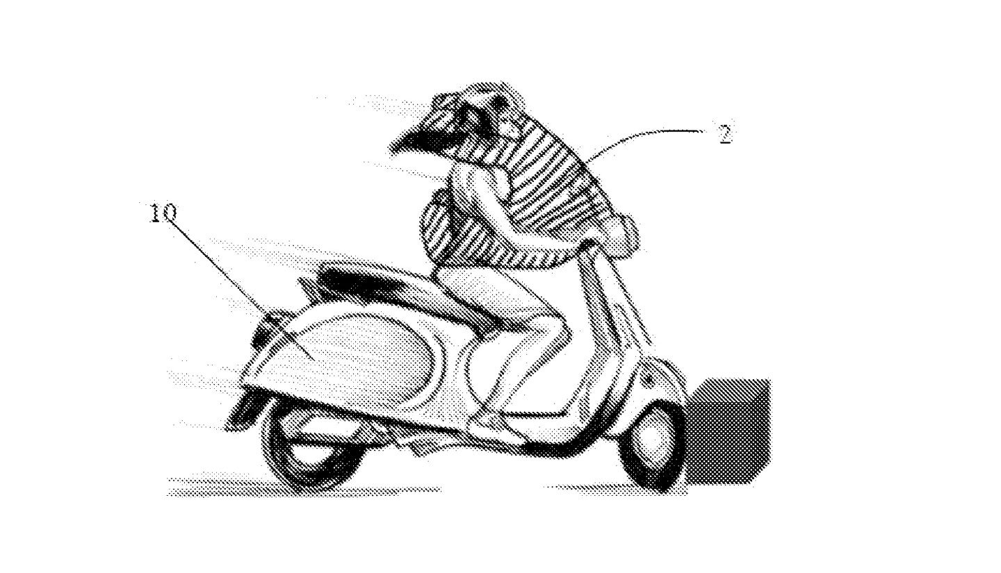 Autoliv is developing a detachable airbag that stays with the rider.