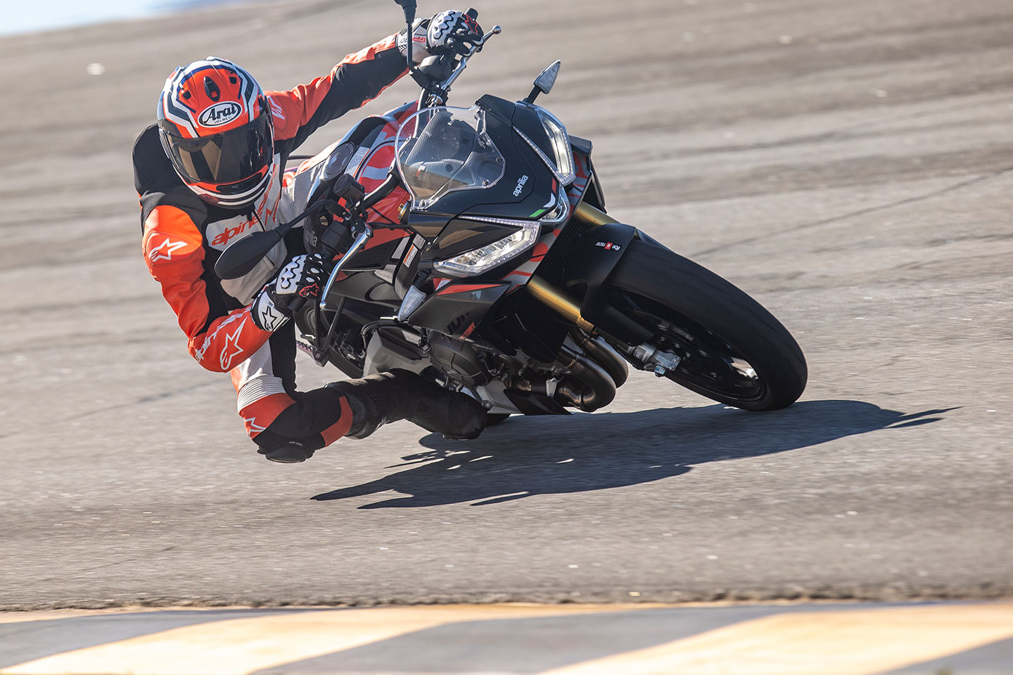 2026 Aprilia Tuono 660 Factory racing on race track
