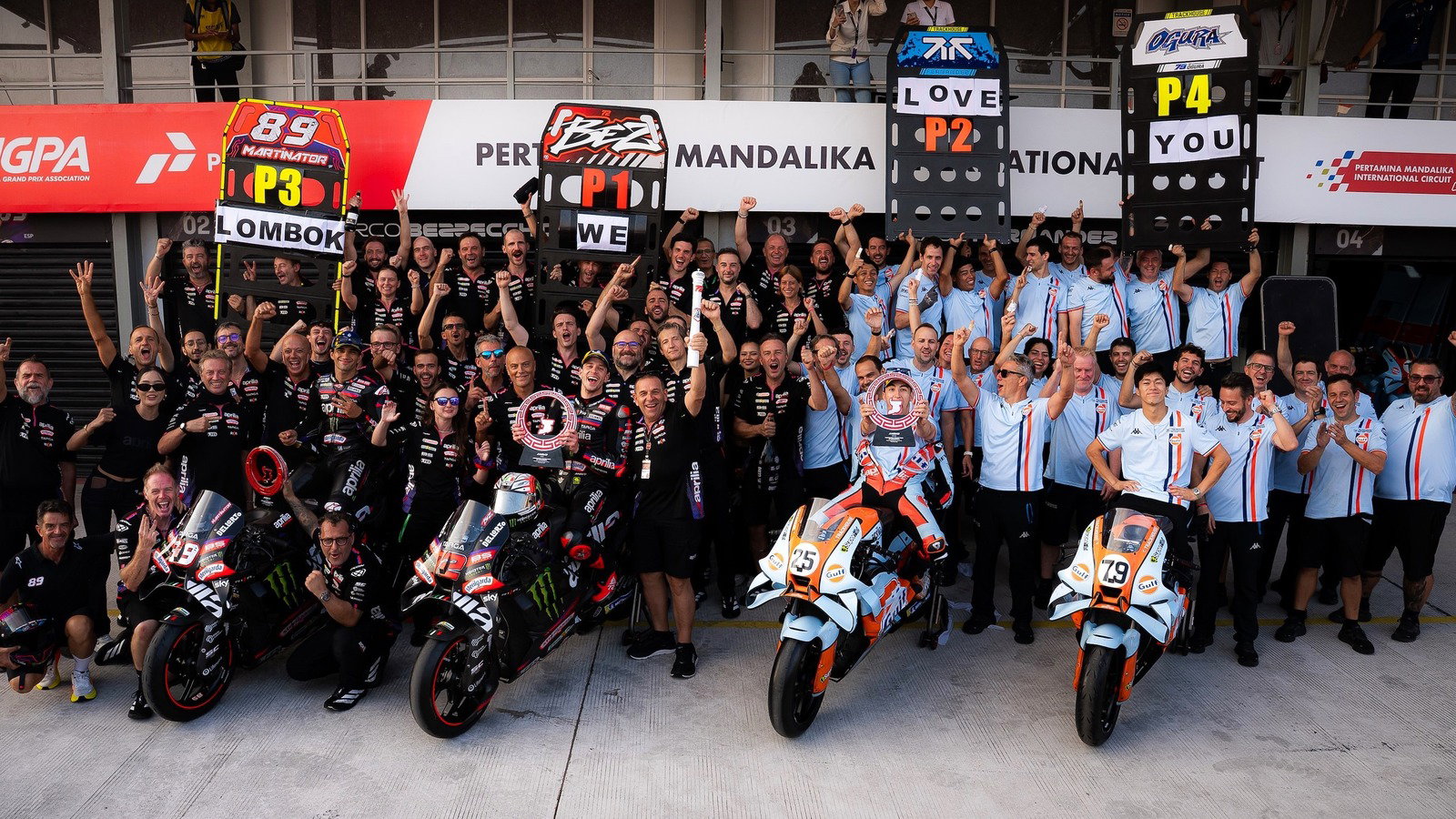 Aprilia answers Martin error with historic Mandalika sweep