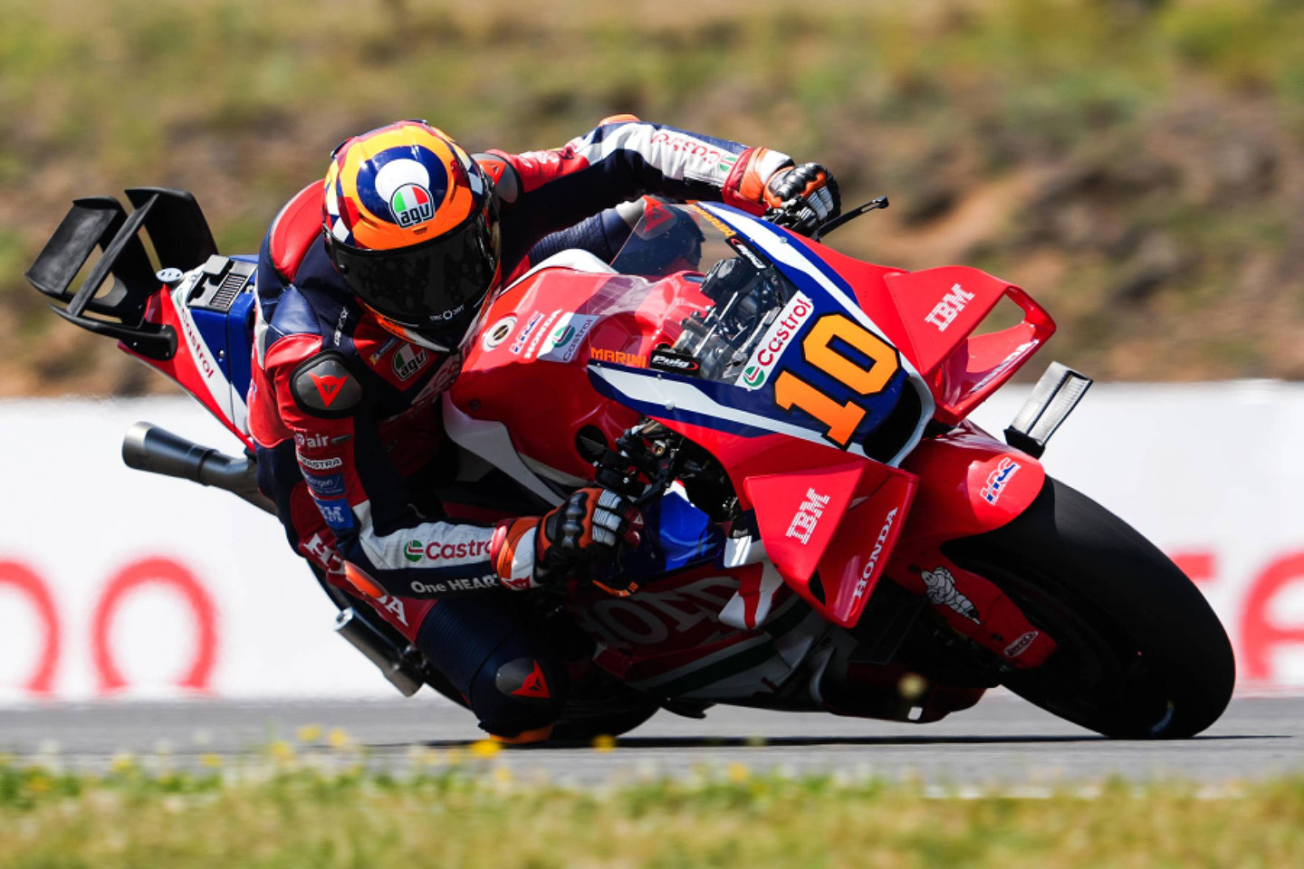 Luca Marini racing at MotoGP track